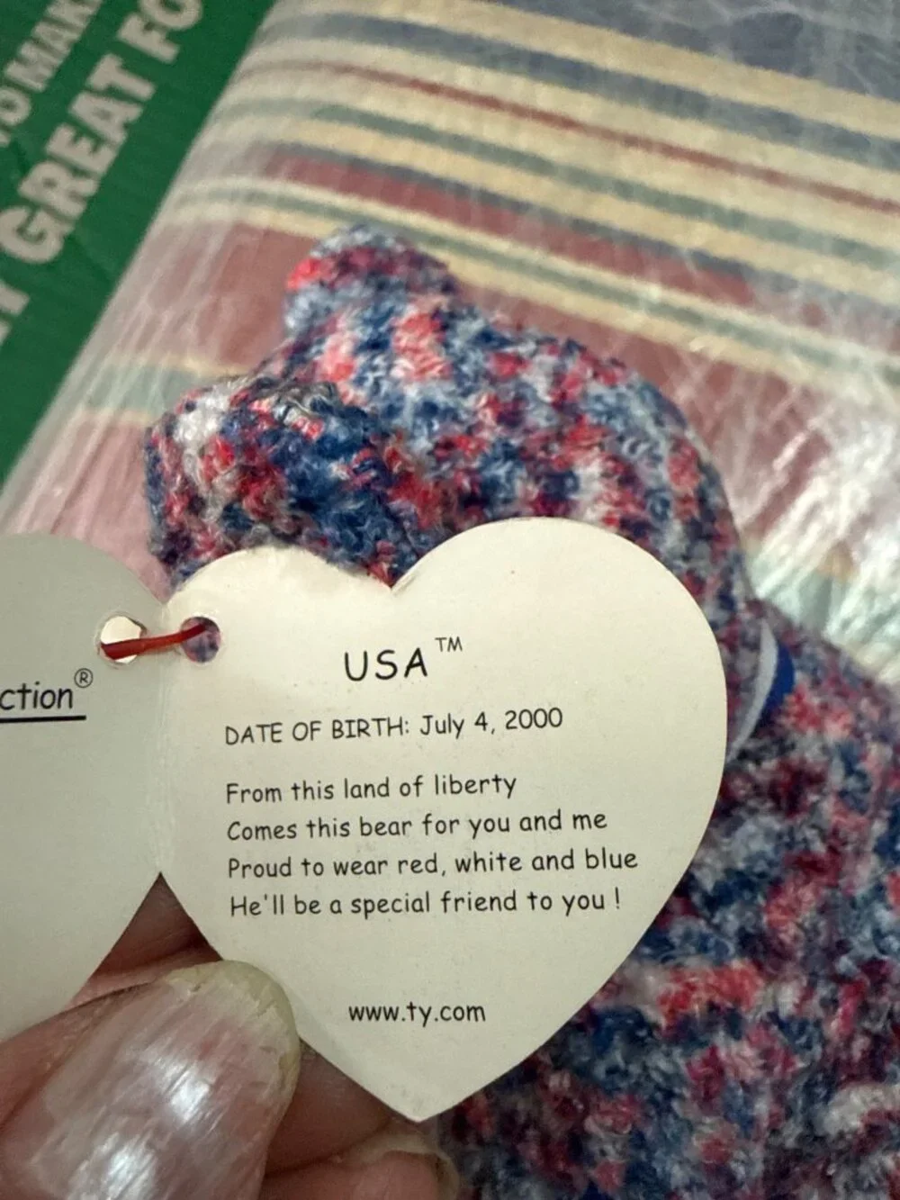 VINTAGE TY BEANIE BABIES COLLECTION USA 2000 WITH TAG ERROR